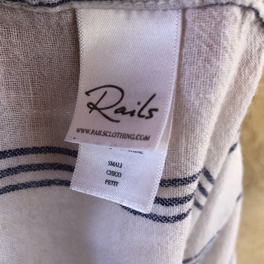 Rails Matea Flamenco Stripe Linen Blend Top Sz Sm… - image 8